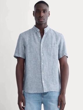 Everlane Shirt XXL 100% Linen Blue